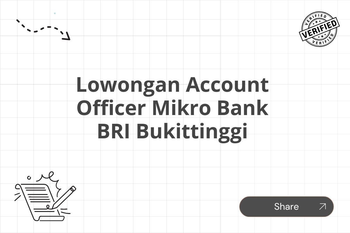 Lowongan Account Officer Mikro Bank BRI Bukittinggi