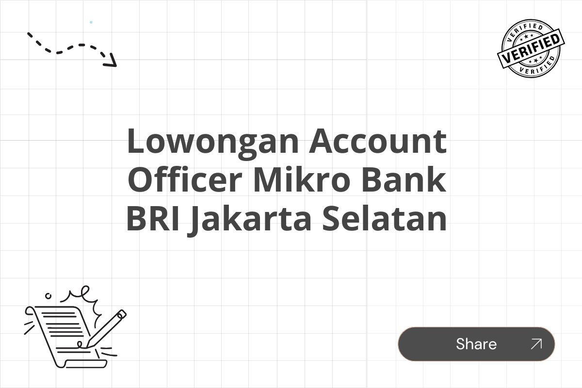 Lowongan Account Officer Mikro Bank BRI Jakarta Selatan