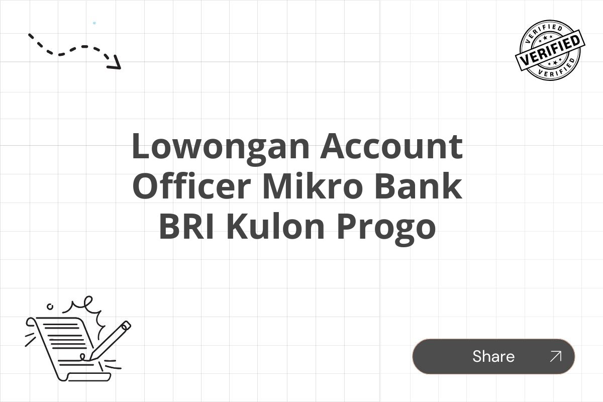 Lowongan Account Officer Mikro Bank BRI Kulon Progo