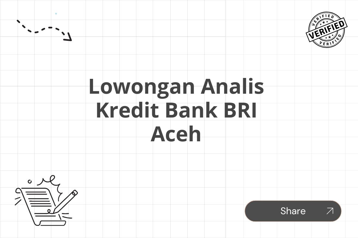 Lowongan Analis Kredit Bank BRI Aceh