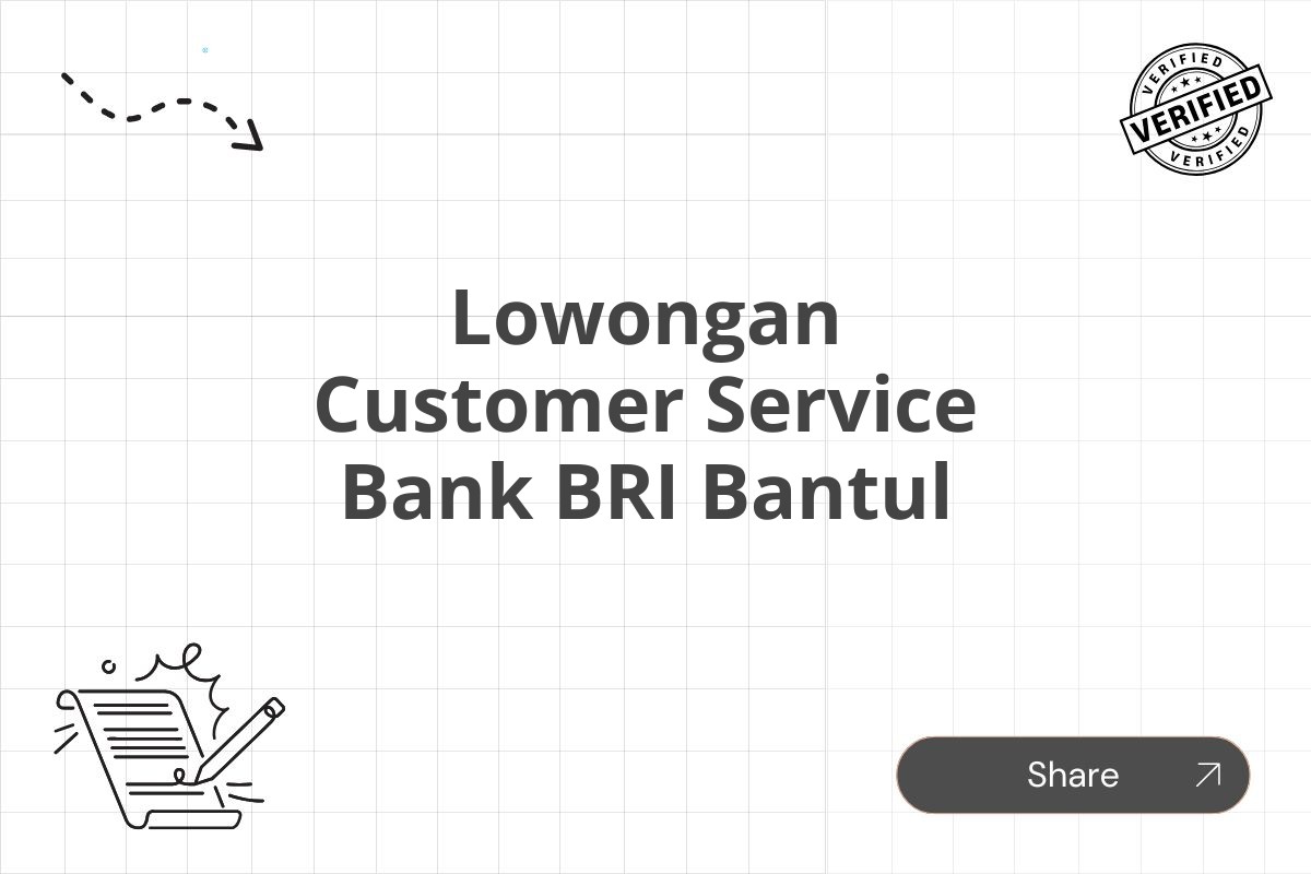 Lowongan Customer Service Bank BRI Bantul