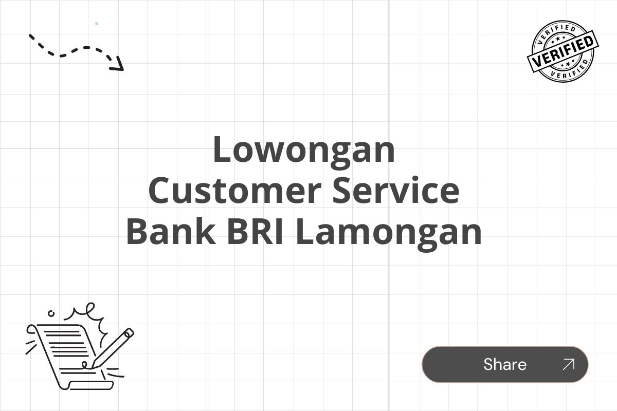 Lowongan Customer Service Bank BRI Lamongan