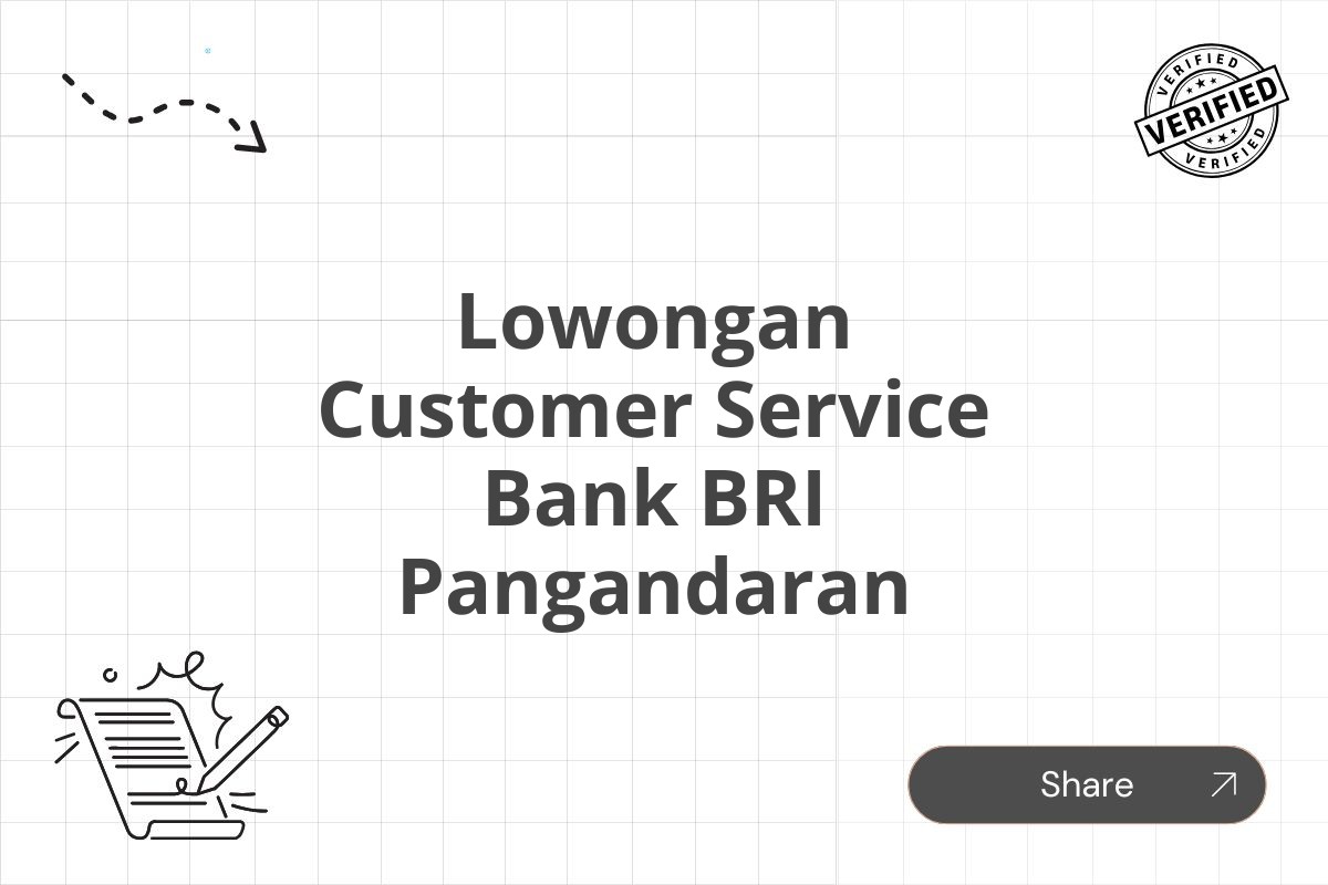 Lowongan Customer Service Bank BRI Pangandaran