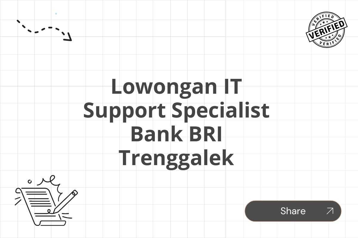Lowongan IT Support Specialist Bank BRI Trenggalek