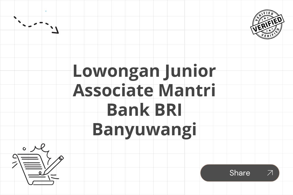 Lowongan Junior Associate Mantri Bank BRI Banyuwangi