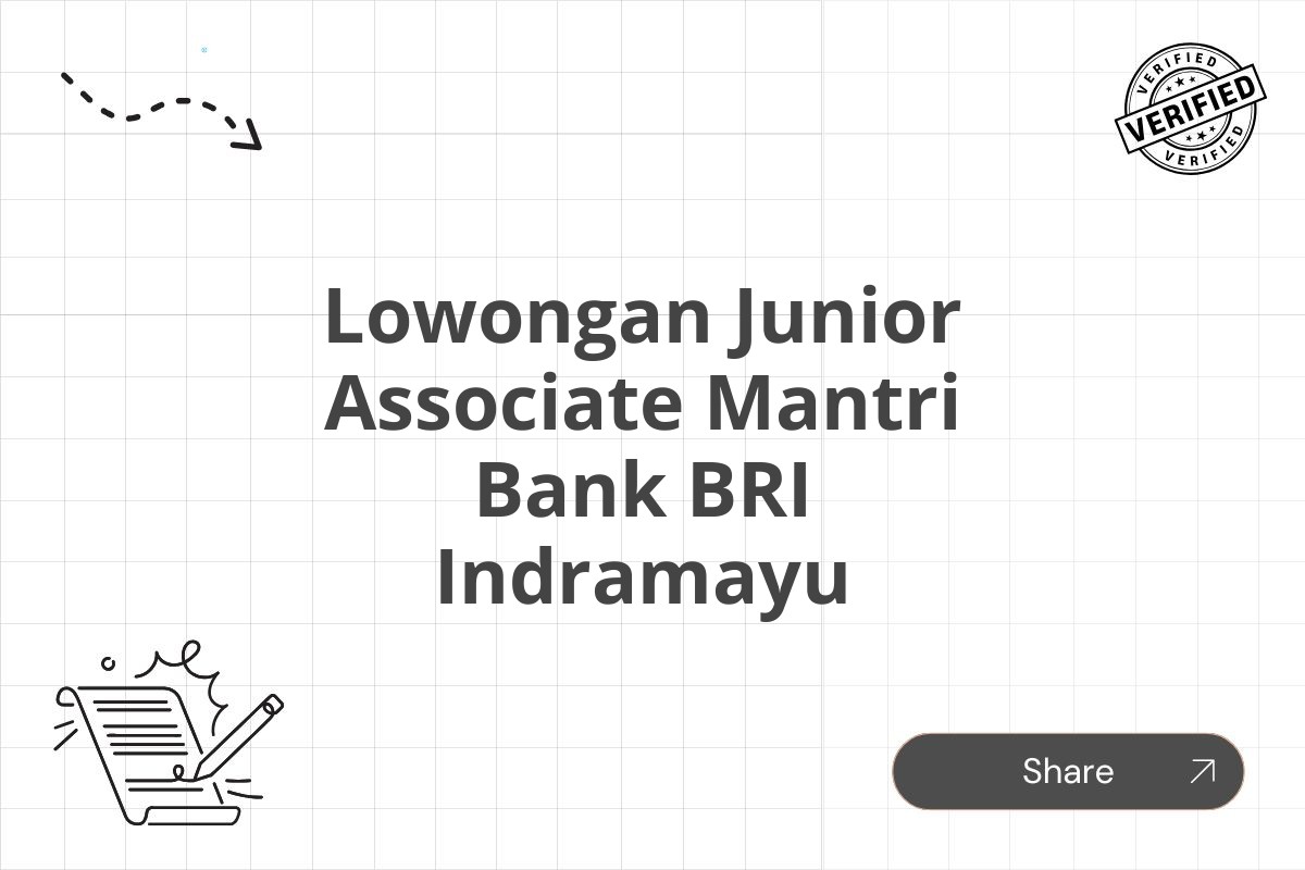 Lowongan Junior Associate Mantri Bank BRI Indramayu