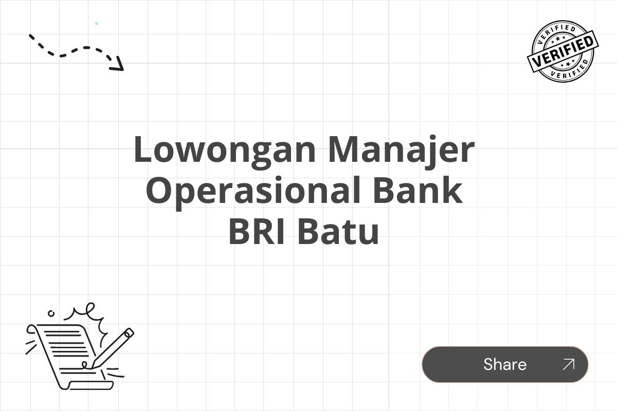 Lowongan Manajer Operasional Bank BRI Batu