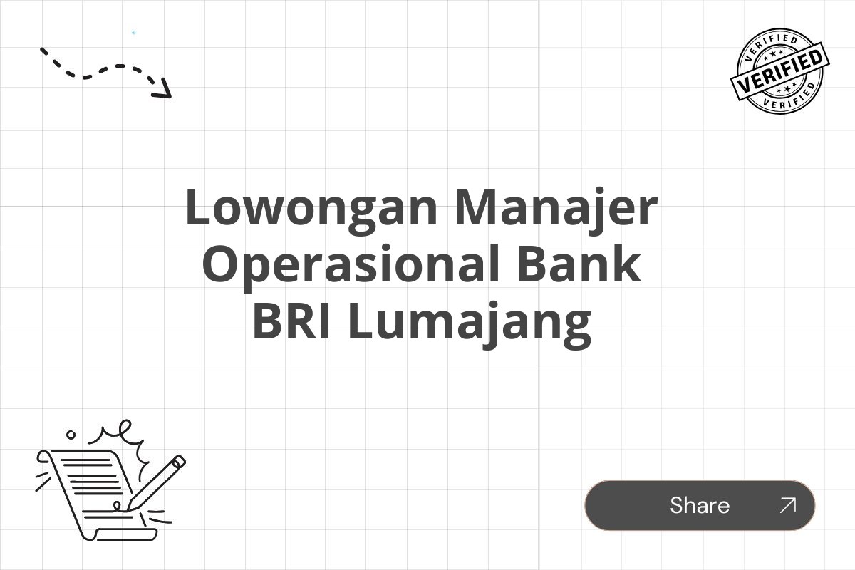 Lowongan Manajer Operasional Bank BRI Lumajang