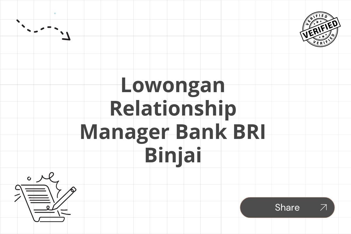 Lowongan Relationship Manager Bank BRI Binjai