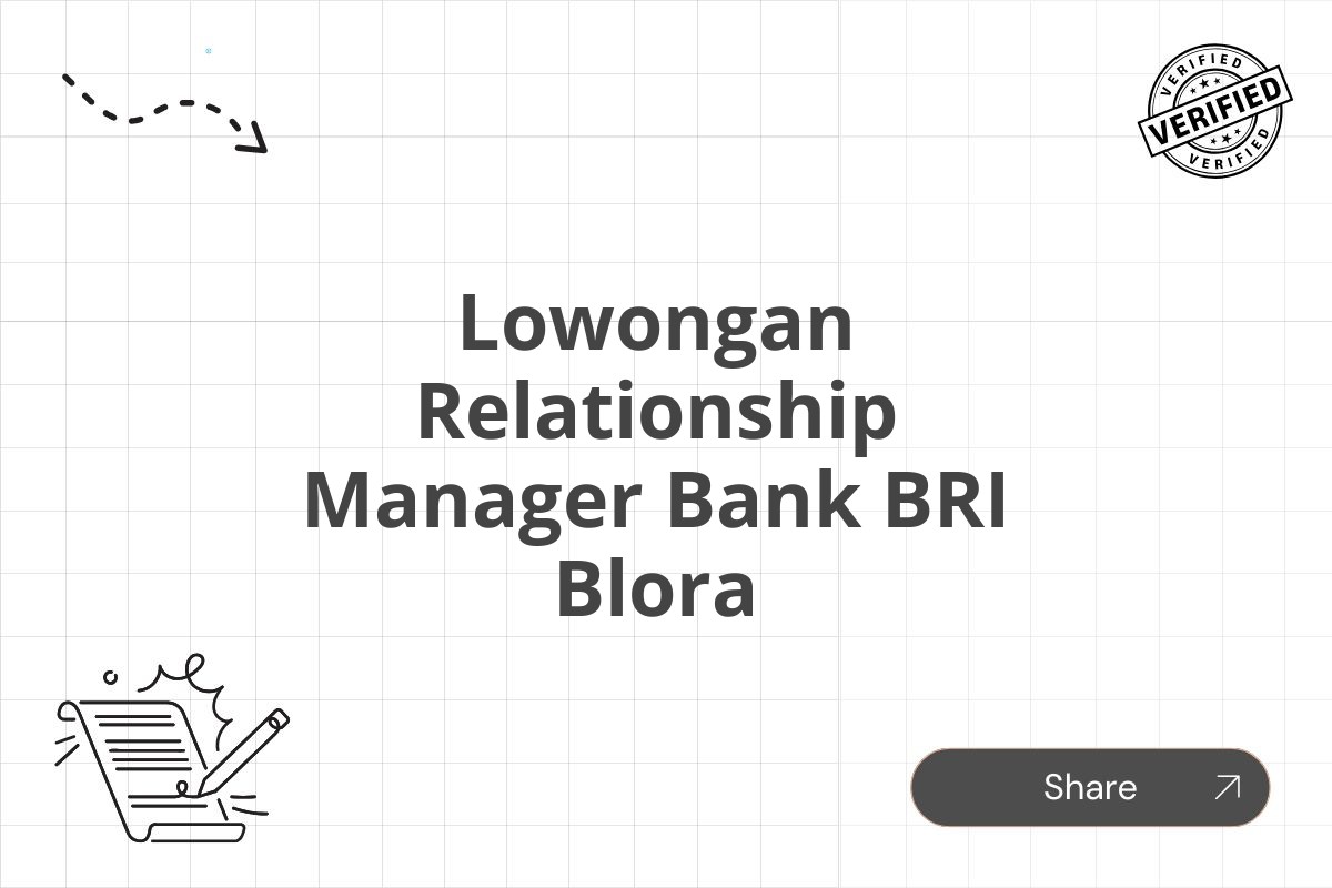 Lowongan Relationship Manager Bank BRI Blora