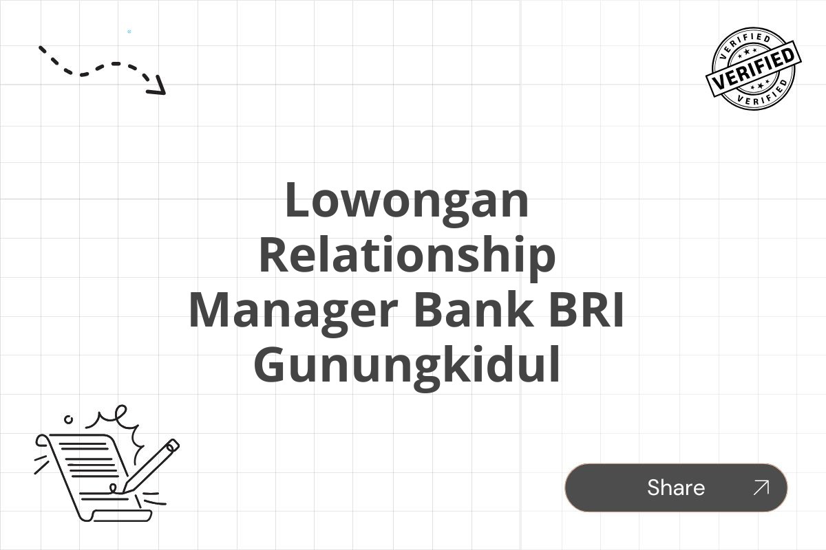 Lowongan Relationship Manager Bank BRI Gunungkidul