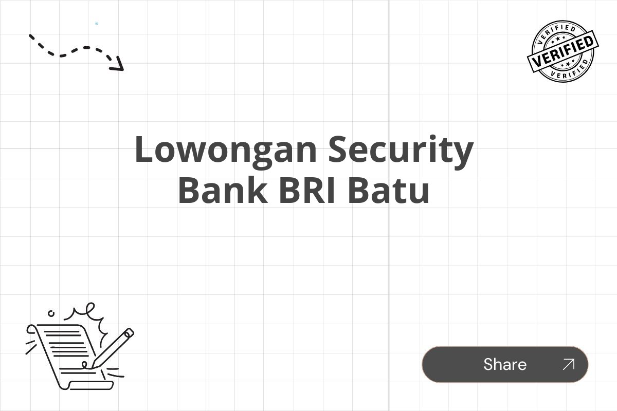 Lowongan Security Bank BRI Batu