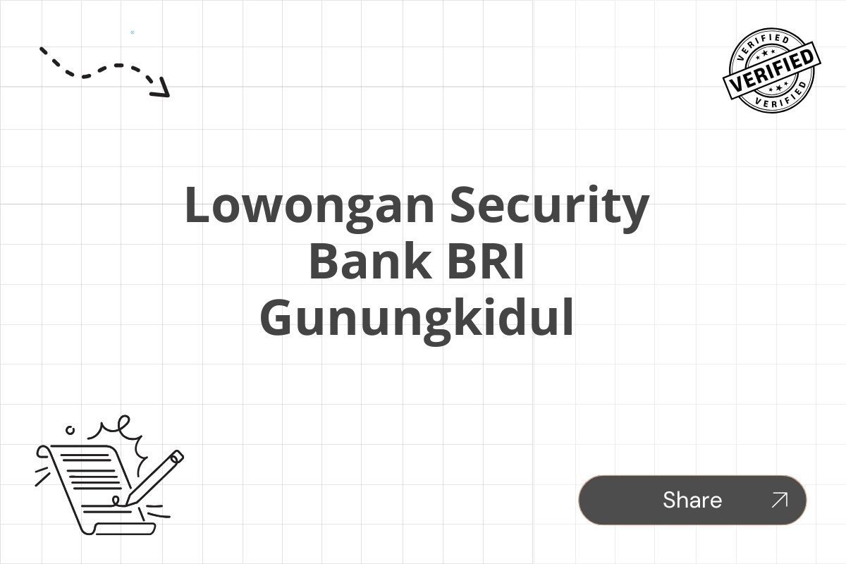 Lowongan Security Bank BRI Gunungkidul