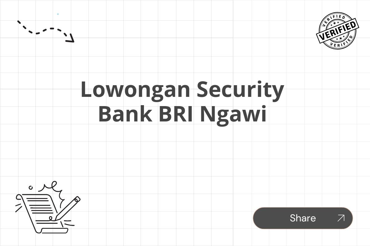 Lowongan Security Bank BRI Ngawi