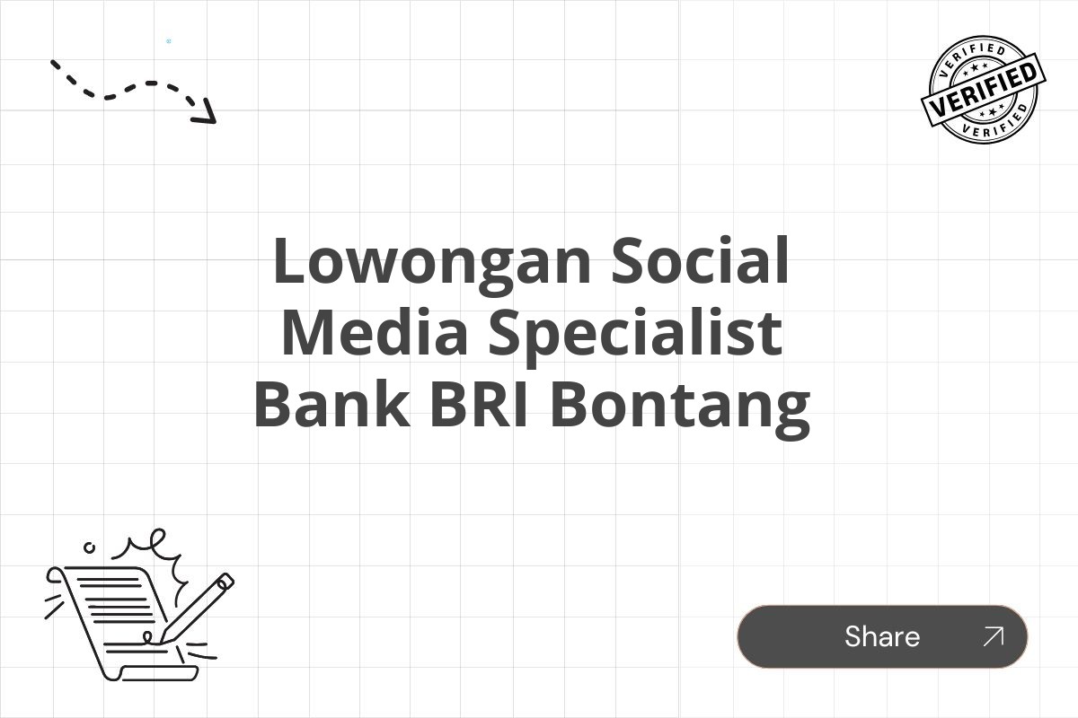 Lowongan Social Media Specialist Bank BRI Bontang