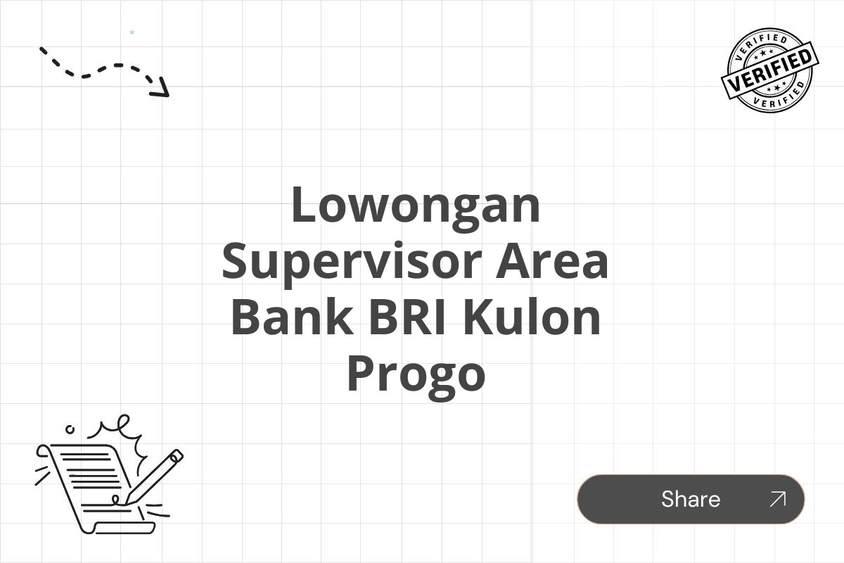 Lowongan Supervisor Area Bank BRI Kulon Progo