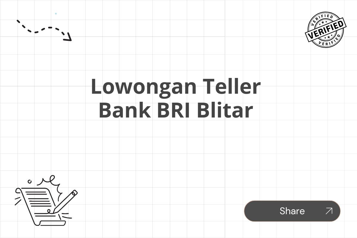 Lowongan Teller Bank BRI Blitar