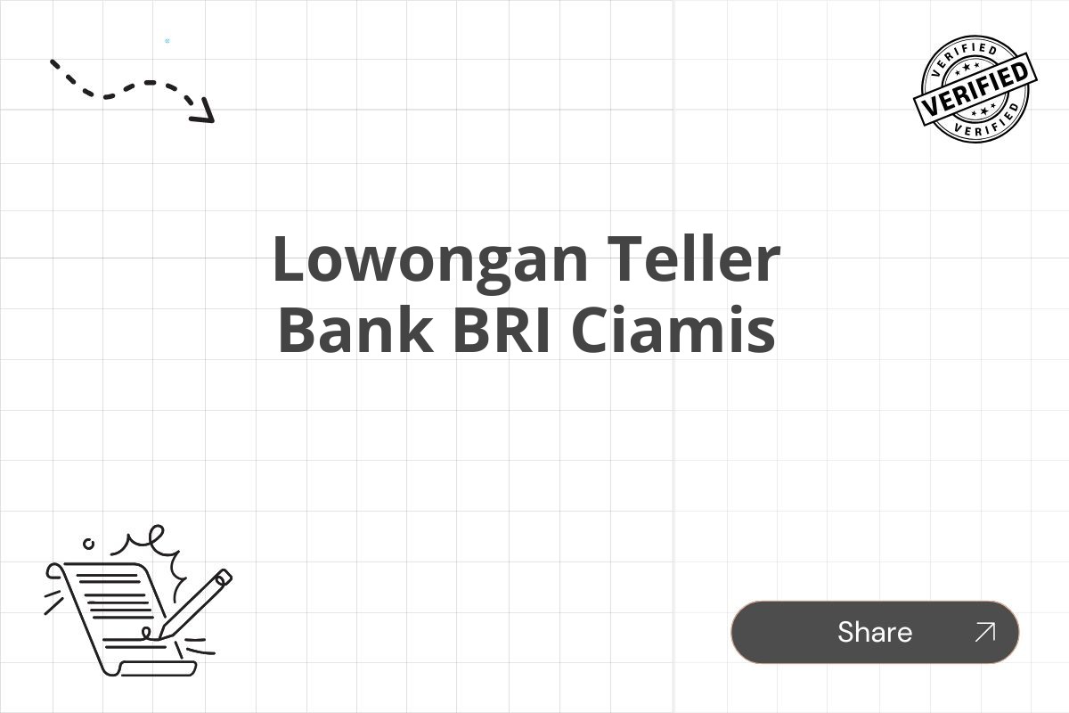 Lowongan Teller Bank BRI Ciamis