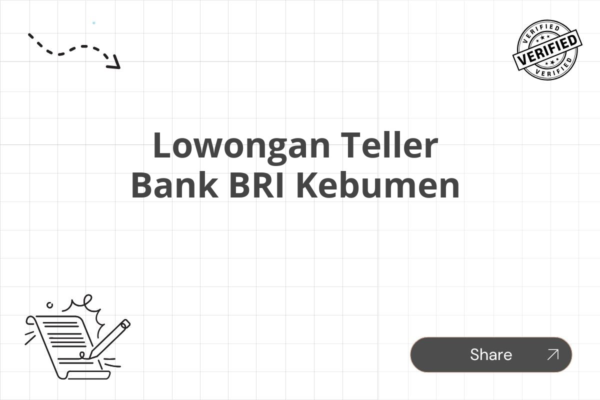 Lowongan Teller Bank BRI Kebumen