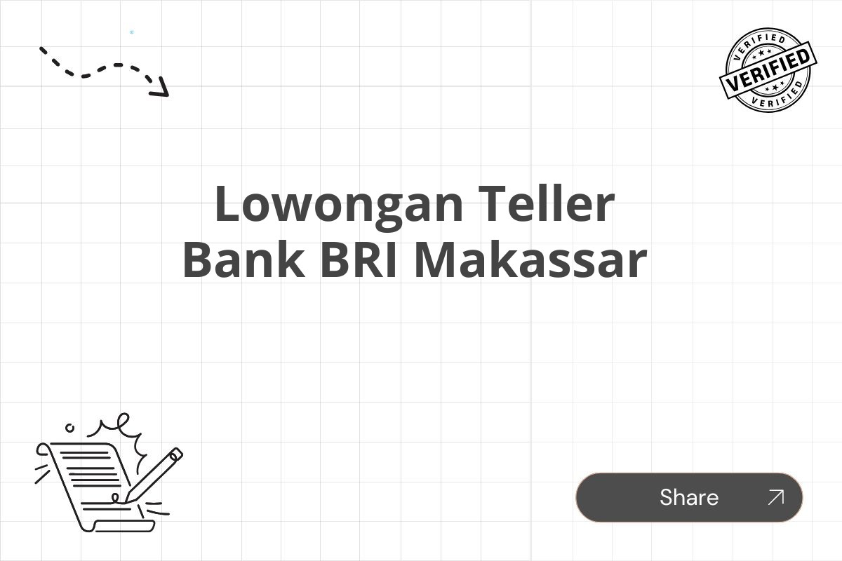 Lowongan Teller Bank BRI Makassar