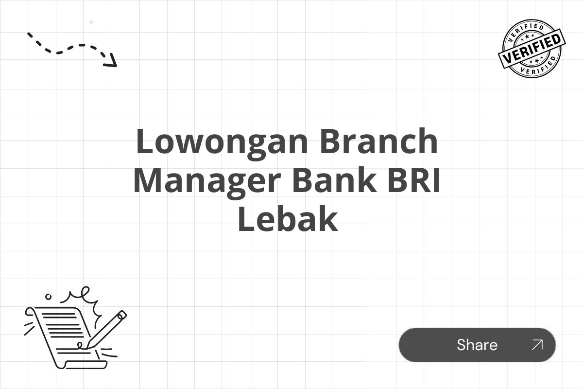 Lowongan Branch Manager Bank BRI Lebak