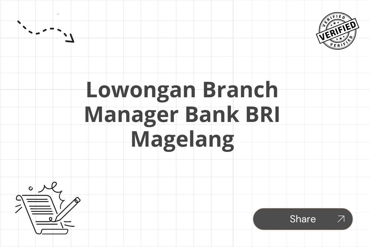 Lowongan Branch Manager Bank BRI Magelang