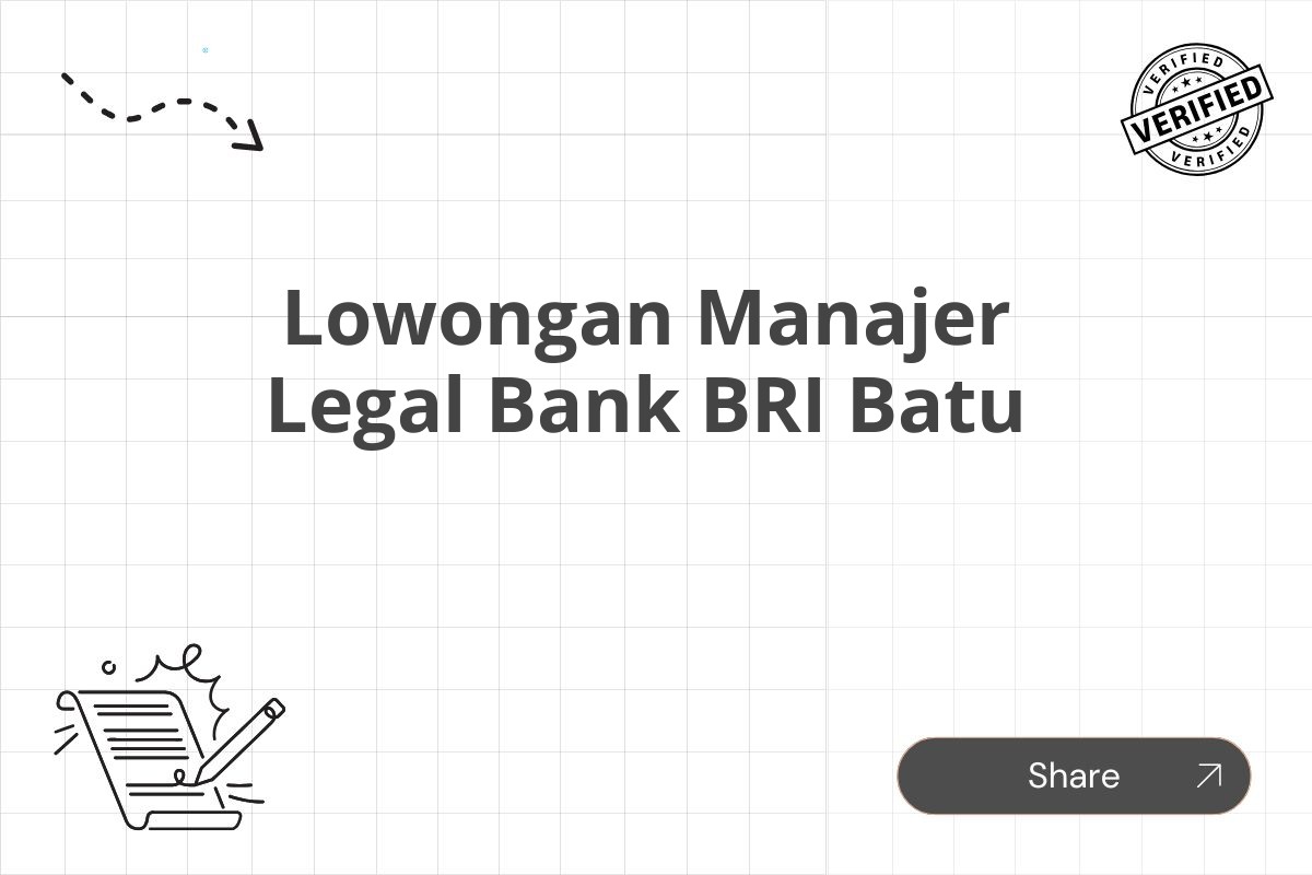 Lowongan Manajer Legal Bank BRI Batu