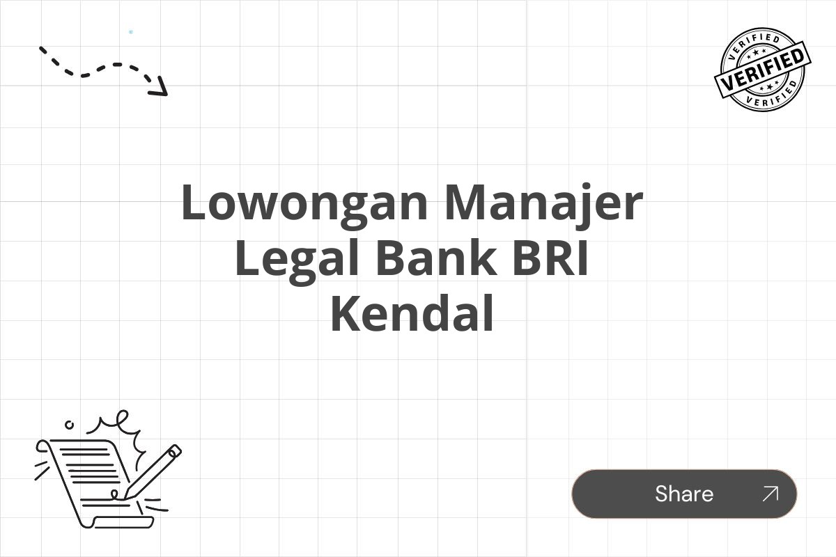 Lowongan Manajer Legal Bank BRI Kendal