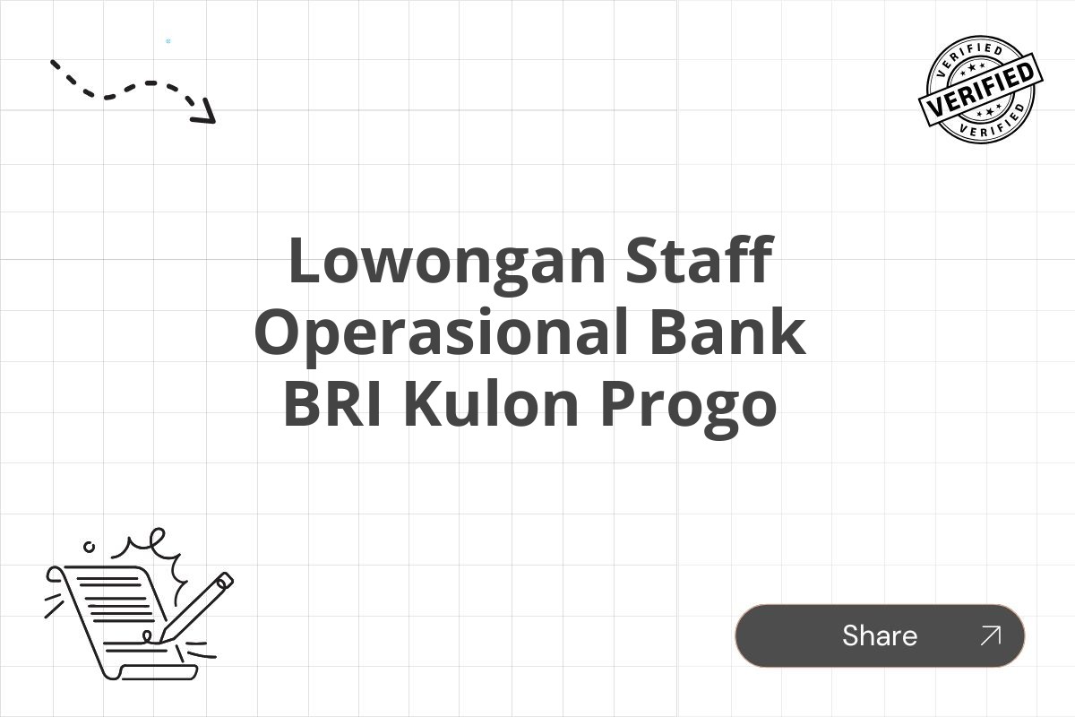 Lowongan Staff Operasional Bank BRI Kulon Progo