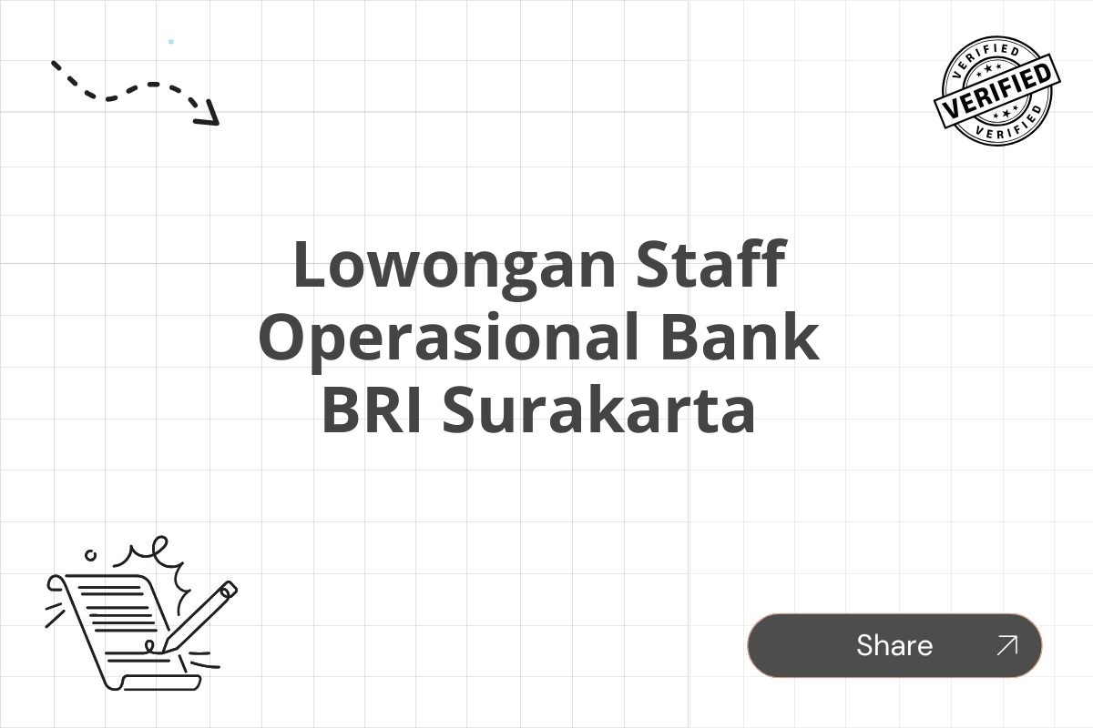 Lowongan Staff Operasional Bank BRI Surakarta