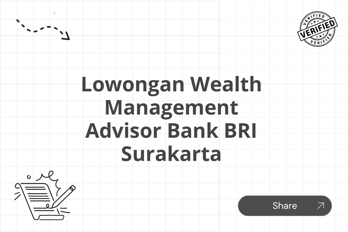 Lowongan Wealth Management Advisor Bank BRI Surakarta